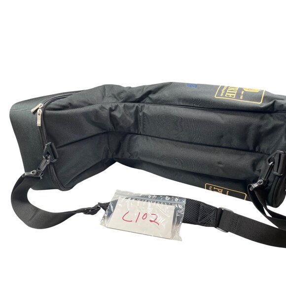 Petrie Black Riding Boot Bag W/ Orange Lining & Adjustable Strap C102 - Picture 9 of 9